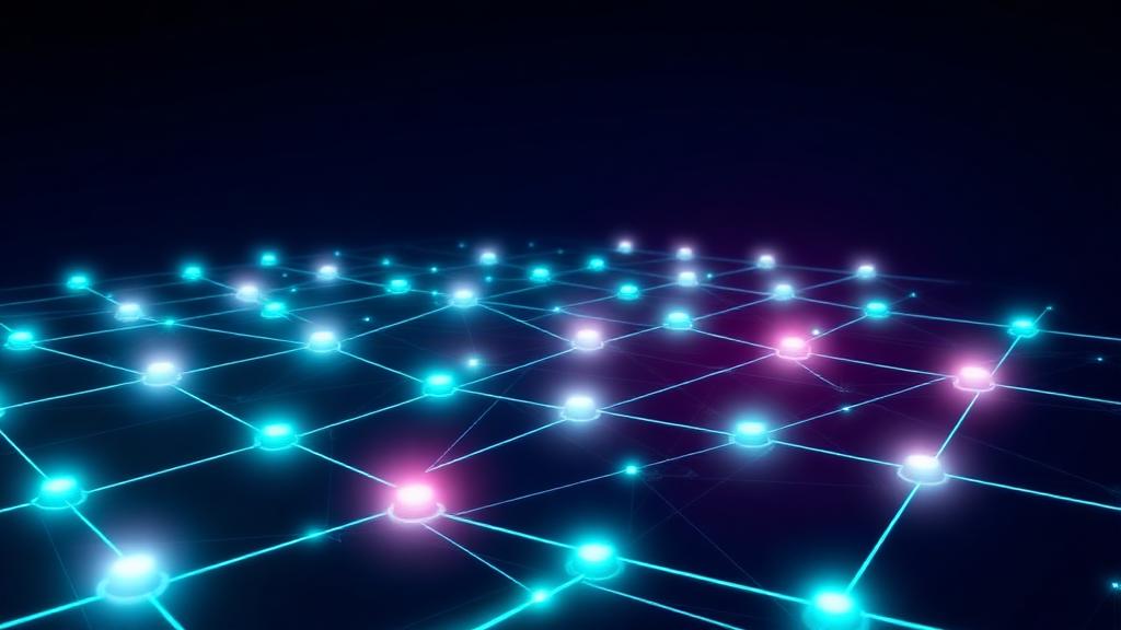 Abstract glowing energy grid representing AI-powered microgrid management